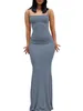 Casual Jurken Puloru Dames Jarretel Bodycon Lange Jurk Feest Strand Vakantie Mouwloos Ruglooze Sling Zonnejurk 2023 Zomer Streetwear