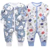 Bébé garçon dormeur pyjamas 12 pièces coton barboteuse manches longues enfant en bas âge fille vêtements de nuit 024 mois infantile Onsies ropa de bebe vêtements 231220