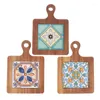 TABLEAU MATS 1PC FASHE RETRO RETRO SOID WOIND WOINT ISOLURE POT HOME PLATEMATS HAUTE TEMPERSANT COUPITY Coasters