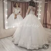 Princesa laço vestido de casamento sheer pescoço manga longa espartilho jardim vestidos de noiva 2024 até o chão tule país rústico vestido de noiva vestidos de novias robe de mariee