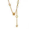 Colliers de pendentif 316l en acier inoxydable Post Petite taille Gold Color Chain Collier Fashion Women's Bijoux Accessoires