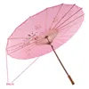 Parapluies 1pcs Mariage Po Parasol Huile Papier Parapluie Danse Props Décor À La Maison Chinois Rétro Vintage Bambou Cadre Soie