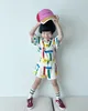 BCサマーガールズ韓国スタイルかわいいコントラストスクエアポロネックワッフルTシャツの子供用子供服231220