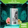 Happ 9K ångar engångsspuffvap 9000Puffs elektronisk cigarett 14 ml Vape Juice laddningsbar Vaper 2% 5% E Liquid Watermelon Ice Vape Jucie med digital skärm