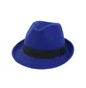 Unisexe Wool en feutre Roll Up Brout Brim Jazz Fedora Chapeaux avec Black Ribbon Women Men Formal Party Trilby Floppy Hat6241059