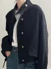 cappotto trapstar casual corto donna autunno sciolta, piccola figura con coulistica, abbigliamento da lavoro americano, giacca da colletto in piedi, top con senso del design