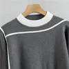 Otoño invierno 2 piezas juego de manga larga tejido suéter sweater informal