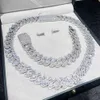 15mm 18mm handinställning Hip Hop Jewelry Custom Iced Out VVS Moissanite Diamond Cuban Link Chain