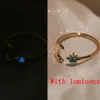 Anéis de lua de zircon para mulheres aço inoxidável estrela brilhante Anel ajustável Ring de dedos Jóias de casamento estético Banela Femme 231221