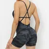 Tenue de yoga Backless sans combinaison sportive femme courte costume de yoga pour le fitness pour femmes vêtements de gymnase de sport bourse de sport