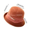 Women Autumn Winter Warm Basin Hats Middle-Aged and Elderly Mother Grandma Fashion Knitted Bucket Hat Ladies Elegant Caps