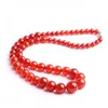 Chaînes 6-14mm ronde rouge onyx tour chaîne perles collier calcédoine pierre naturelle cou porter pour les femmes bricolage bijoux de mode cadeaux de la mère