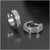 Stud Trendy Titanium Steel Colorless Mortile Circled Male Style American Earrings Dominant Advanced and Cool Drop Delivery Jewely E DHX1T