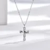 Exquisite simple fashion cross diamond pendant necklace ladies luxury designer necklace high quality ladies jewelry new year gift student necklace