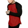 Camisetas masculinas Menas de moda masculino de t-shirt de manga longa de manga longa de colagem de retalhos de retalhos da equipe de esportes camuflados raglan teel2312.21