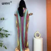 Menas de banho feminina Winyi Summer Africa Moda Prinha Mulheres Casaco Vestido longo Elegante Boho Maxi Praia Nada Cobertão Sexy Hollow Capas Sexy