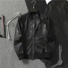 Designer Veste De Luxe Mode Vestes Hommes Hommes En Cuir Zipper Mâle Biker Manteau Costume De Vol Pour Le Sport Récréatif Taille Asiatique M-XXXL