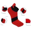 5 Pairs Large Size Finger Socks Ankle Sport Cotton Mens Striped Mesh Breathable Shaping Anti Friction No Show Toes 231221