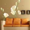 Adesivo da parete dei fiori di giglio sulla parete adesivi a parete in vinile gome decorazioni da letto da fondo per la parete da fondo320c320c