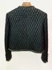 Women's Jackets Leather Jacket Female Coat Chain Edge Embellishment Plaid Open Stitch Elegant Short Women Outerwear Winter 2023