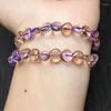 Bracelets liens amethyst naturel avec un bracelet de cœur citrine reiki bijoux de mode de pierre de pierre fengshii guérison cicatrie