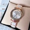 Fashion Full Brand Pols Wordt Women Girl Diamond Dial Steel Metal Band Quartz met Logo Luxury Clock DI41