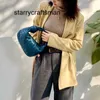 Italië Botteg Venet Leather Hangbag Mini Jodie Bag Dames Tote Candy Real Sheepskin Cloud Breien Modemerk Takken Handtas Polschouder