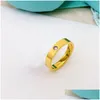 Band Rings Fashion Uni Luxury Ring For Men Women Designer Rings Jewelry Sliver Drop Delivery Jewelry Ring Dhhyi