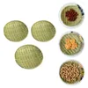 Ensembles de vaisselle 3 pièces bambou trois pièces ensemble plateaux pour table basse panier à pain décoratif porte-fruits pratique maison cuisine approvisionnement