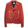 Men's Jackets Carmine France Suede Slim Motorcycle Jacket Leather