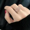Clusterringen Japan en Zuid-Korea's Ins Hollow Opening Ring Eenvoudige sfeer 925 sterling zilver hypoallergene niet-vervagende sieraden