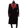 Мужские костюмы куртка бордовый шаль с лацканами черный роскошный бархатный модный элегантный наряд костюм 2023 обычный жених вечеринка 231220