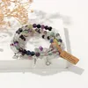 Bedelarmbanden Trendy Blauwe Howlieten Kralen Set Zilver Kleur Moon Star Wing Rhodonieten Vrouwen Yoga Meditatie Sieraden