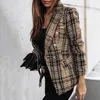 Women's Suits Lady Blazer Elegant Women Jacket Slim Fit Double-breasted Durable Machine Wash Cold Spring