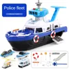 Simulation Track Inertia Boat with Vehicules Set Music Story Lights Transport Storage Ship Model Car Parking Kids Toys 231221