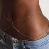 Midjekedjor Bälten Fashion Simple Double Layer Bead Chain Ladies Midje Belly Chain Belly Belt Chain Fashion Bo Jewelry Spring Summer Giftl231221