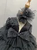 Robe de mariée en enfant fille avec des robes de fête champagne à bow