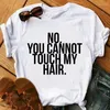 Kvinnors T -skjortor Flower Curly Puff Hair African Black Girl Print Tee Shirt Femme Magic Melanin Poppin Live Matter Women Tops