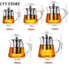 Heat Resistant Glass Tea Jug with Lid Water Pitcher Cold Kettle Pot or Cups Juice Carafe 231221