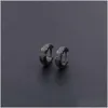 Stud Trendy Titanium Steel Colorless Mortile Circled Male Style American Earrings Dominant Advanced and Cool Drop Delivery Jewely E DHX1T