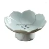 Dishes & Plates Plates Lotus Tall Feet Chinese Modern Drainable Relief Hollow Fruit Bowl Desktop Pastry Dishes Drop Delivery Home Gard Dhnic