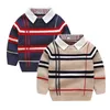 Children Clothes Winter Warm Top 2-8Y Boy Long Sleeve Sweater Knitted Gentleman Kids Spring Autumn Cardigan Baby Sweater 231220