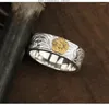 Klusterringar ankomst linjer guldblommande för män pekfinger tillbehör toppkvalitet s925 manliga silver smycken öppen storlek