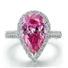 Choucong الرائع بثرى Pink 5a Zircon Stone 925 Sterling Silver Engagement Leating Ring SZ 5-11 Gift215d