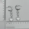 Dangle Ohrringe Kristall Y2K Schmuck für Frauen Titanium Stahl Teenager Ohrringe lieben Anhänger Korea Einfache Stollen Designerzubehör
