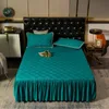 Home Elastic Skirt Fitted Sheet Set Ruffle Skirt Quilt Elastic Fitted Single Double Bedspread on The Bed Sheet 231221
