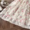 Girl Dresses Summer Baby Kids Flower Elegant Flows for Girls Princess Short Short Party Outfit Costumi 2 4 6 7 8 anni