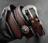 Western Cowboy Vintage Biker Tooled Türkis Echtleder Gürtel Bund für Herren3048150