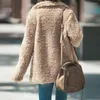 Cappotto di pelliccia da donna in pile finto cardigan invernale autunno solido risvolto addensare caldo soprabito moda femminile tuta sportiva in peluche