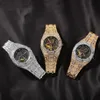 Watch Hip Hop Punk Trend عالية الجودة 316L Cover Cover Cover Cover Cover Cover Full Diamond Strap Watches Automatic Mechanical W250W